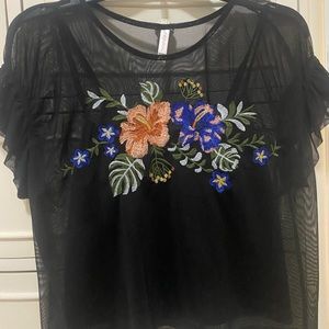 Black floral top